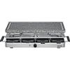 Spring CLASSIC Raclette 8 persone, piastra in granito, pietra calda con scanalatura per succo, 8 padelle per raclette, 8 raschietti per raclette, con piano di appoggio, 48 × 27 × 14,5 cm, 1200 W,