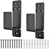 AINAFIX Door Barricade Brackets,AINAFIX 2 Pack Drop Open Bar Holder for Home Security, 2x4 Bar Brackets Prevent Unauthorized Entry, Carbon Steel,Black