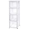 Tontarelli Cassettiera Bambù Medium con 4 cassetti alti, in plastica, colore Pan