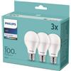 PHILIPS LED COOL WHITE 13W 100W 1521 LUMEN E27 4000K 220/240V CONFEZIONE TRIPLA