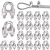 Forbabe Morsetti Cavo Acciaio 3 mm 20 pezzi Morsetti a U in Acciaio Inox M3 p