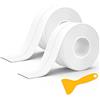 JOZMMZEOOA 5M Nastro Sigillante Impermeabile,Bianco Battiscopa in PVC I