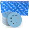 FASTPLUS Dischi abrasivi 125 mm grana 800 50 pezzi 8 fori disco abrasivo orbitale da 1