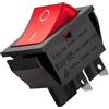 MONTERAL Interruttore Bipolare Luminoso Rosso 250V 6A 19 x 23 mm con 4 Faston da 4,8 m