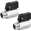 Duronge 2 Pezzi Rubinetto a Sfera 3/8 Pollice Mini Valvola Sfera Ottone Mini Val