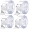 HEEYoo Nastro biadesivo extra forte da 12 m 4 rotoli da 1 mm x 2 cm x 3 m senza tra
