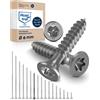 NietFullThings 50 viti per legno testa svasata in acciaio inox Torx V2A vite inox 6 x 80 per