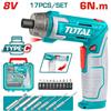 Total AVVITATORE MINI CACCIAVITE A BATTERIA 8V 6Nm CON VALIGETTA E ACCESSORI TOTAL