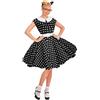 W WIDMANN MILANO Party Fashion - Completo da donna anni '50 | Costume Rock'n'Roll con abito, sottoveste, cintura e fascia per capelli per Carnevale, feste a tema