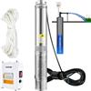 VEVOR Pompa d'Acqua Sommergibile 1100W Flusso 190L/min Prevalenza max. 57 m | Pompa Sommersa per Pozzi Profondi, Scatola Controllo Esterna Cavo da 20 m, in Acciaio Inox, Piscina Giardino Orto Prato