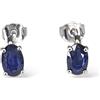 PG gioielli Orecchini donna Pg Gioielli a Lobo con Zaffiro Naturale Ovale e oro Bianco 18 KT