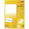 SIGEL DP047 Cartoncini pretagliati, 10 x 6 cm, 185 g/m², bianchi, 40 pz
