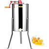 VEVOR Estrattore di Miele Manuale in Acciaio Inox, 3 Favi, Smielatore Centrifuga per Apicoltura, Coperchio Trasparente, Altezza Regolabile 100-108 cm