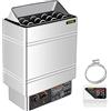 FlowerW Stufa per sauna 9 KW, sauna elettrica 380 V - 415 V, forno elettrico per sauna 2 modalità (temperatura, tempo), con centralina esterna e sensore di temperatura 3M