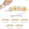 HERCHR Set di 6 Pezzi di Fiori Bracciale da Sposa per Matrimonio,Corsage da P