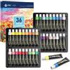 INK LAB Pitture Acrilici Metallizzati 36 Tubi 12ml Colori Acrilici Metallici S