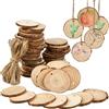 FOCCTS 60 pezzi fette di legno di cerchi naturali 3 dimensioni (3-6 cm) con c