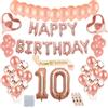 linjinde Compleanno Kit Decorazioni Oro Rosa per 10 Anni Bambina Ragazze: Palloncino B