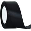 TONIFUL Nastro di raso nero largo 4 cm x 22 m nastri in tessuto solido per ma