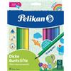 Pelikan 700160 Jumbo - Matite Colorate Triangolari con Temperino Omaggio Co