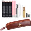 Heshengping Set di matite da disegno con astuccio in carboncino di grafite B