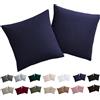 Soifox Set di 2 federe 80 x 80 cm colore: blu 100% microfibra non nece