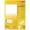 SIGEL DP046 Cartoncini pretagliati, 9,5 x 4,25 cm, 185 g/m², bianchi, 80 pz