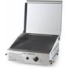 Ompagrill Piastra di Cottura in Ghisa a Gas GPL 3,7Kw 40x43x21,5 cm Con coperchio inox