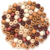 Glorex Perle di Legno 28 Pezzi Mix di Legno Marrone 10 x 8,5 x 1 cm