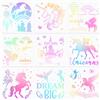 MWOOT 9 Pezzi Stencils Pittura per Unicorno Stencil Mobili Stencil Muro Ri