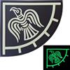 LEGEEON Glow Dark Rare Norse Viking Raven Banner Odin God of War Morale PVC Rubber 3D