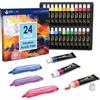 INK LAB Set di Pittura Acrilica 24 Tubi 12ml Atossici Colori Acrilici per D