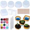 Cayway Set di 30 stampi in resina siliconica 5 stampi 12 colori glitter vas