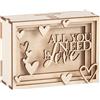 Rayher 62923505 Box regalo legno 3D Love FSCMixCred naturale 11,5x8,5x5cm