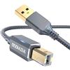 AkoaDa Cavo per stampante USB 10FT cavo scanner USB A a USB B 2.0 (Grey)