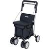 Carlett Deambulatore e Carrello con Sedile Integrato, Prodotto Medico Certificato UE, Manico Regolabile, Doppio Freno e Ruote Regolabili a 3 Posizioni, Leggero e Compatto, Comfort Move, Nero