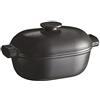 Emile Henry, EH779565 - Cocotte ovale Delight in ceramica, a induzione, 4,5 litri, colore: Nero