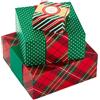 Hallmark Scatole regalo di dimensioni assortite con fasce per Natale (3 scatole: rosso, verde, oro, auguri di Natale, Joy to You) fiocchi di neve, strisce, pois, plaid