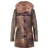 Infinity Leather Uomo Antico Marrone pelle di Pecora Duffle Coat Nuovo Inverno Vero Montone
