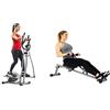 Sunny Health & Fitness Legacy Stepping Elliptical Machine, Ultra- Quiet Magnetic Belt Drive + SF-RW1205 12 Adjustable Resistance Rowing Machine Rower w/Digital Monitor