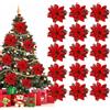 Taozoey 15 Pezzi Stella di Natale Fiori Artificiali per Albero di Natale Ros