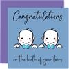 Stuff4 Biglietto di auguri nascita con scritta Twins bambino/ragazzo con s