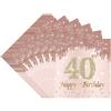 TOPWAYS 40 Anni Decorazioni Tovaglioli - 40 Pezzi Oro Rosa Tovaglioli di C