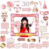 POPOYU Cornice per selfie gonfiabile oro rosa e 38 accessori per cabina fotografica