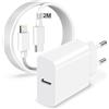 KEMPOW Originale Apple MFi 20W USB C Caricatore iPhone Rapido con 2M Cavo Ricarica per