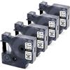 MarkField 4x Nastro 12mm Compatibile per Dymo 18444 S0718600 Industriale Nastro