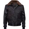 Infinity Giacca Bomber Pilota Aviatore In Pelle Vera Marrone A2 USAF Air Force Da Uomo