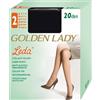 Golden Lady 20 PAIA COLLANT LEDA VELATO 20 DENARI CON PANTY ELASTICO E CUCITURE COMFORT