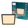 Philips LED SceneSwitch plafoniera (15 W), rettangolare (40x40cm), con luce bianca calda, dimmerabile, nero
