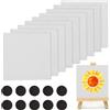 Weniubit 10 piccole tele per pittura 10 x 10 cm con 1 mini cavalletto in tela picc